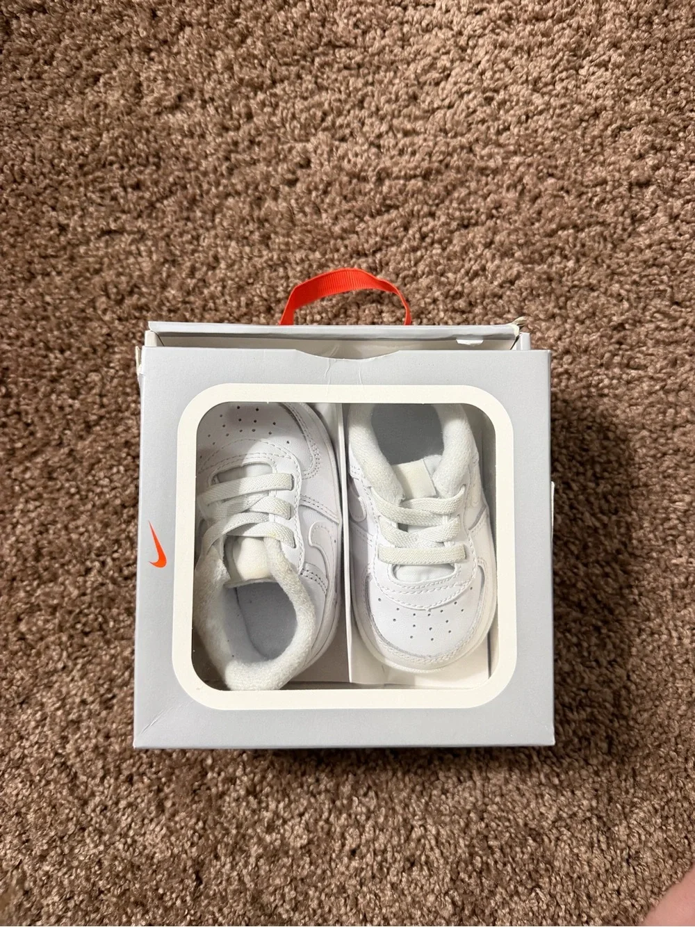 Nike White Baby Walker Sneakers with Hook-and-Loop Straps
